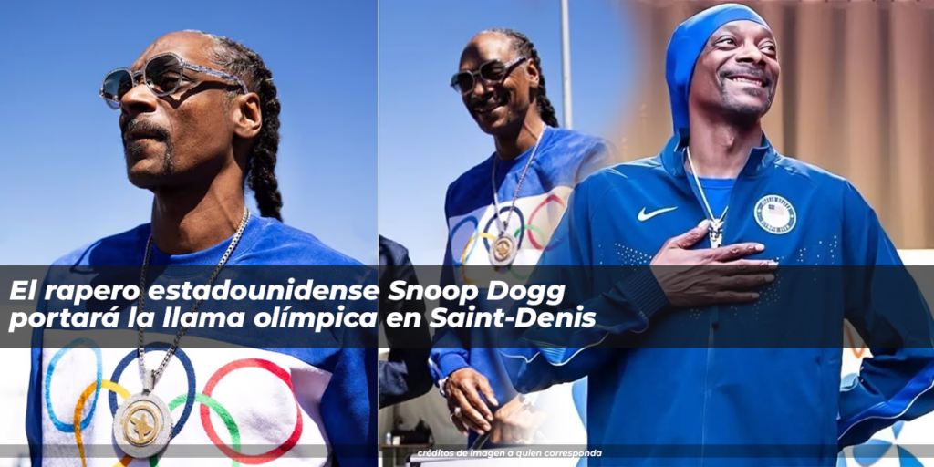 El rapero estadounidense Snoop Dogg portará la llama olímpica en Saint-Denis
